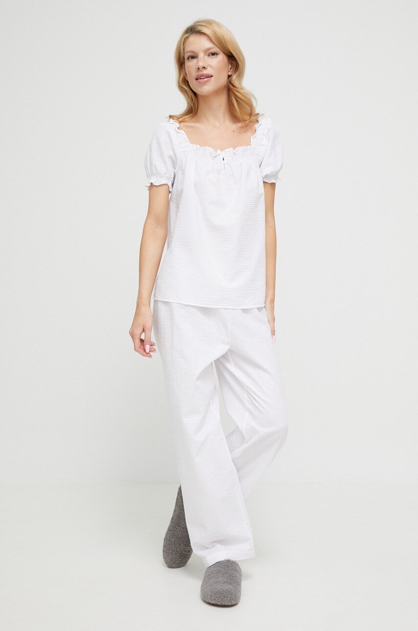 

Пижама Lauren Ralph Lauren дамска в бяло, Бял