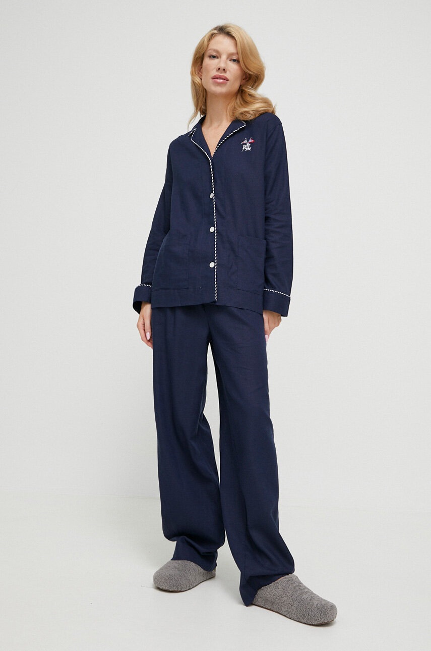 

Пижама Lauren Ralph Lauren дамска в тъмносиньо, Тъмносин