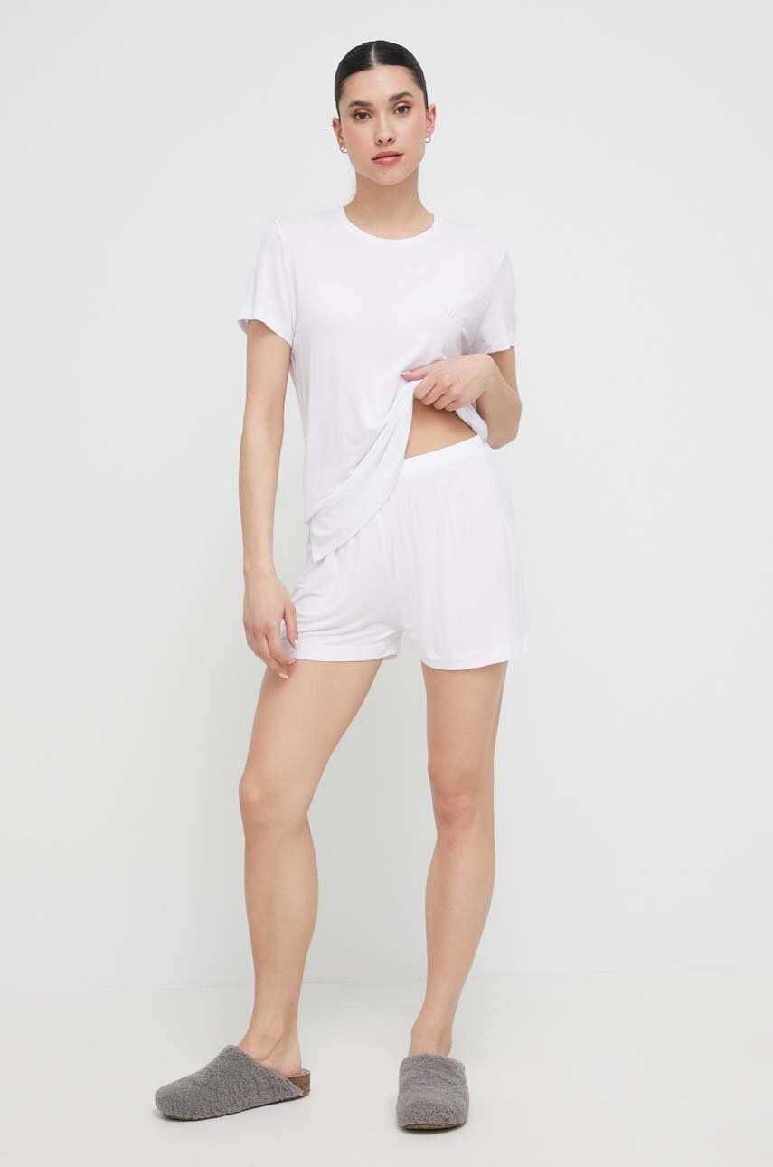 Emporio Armani Underwear pijama femei, culoarea alb alb