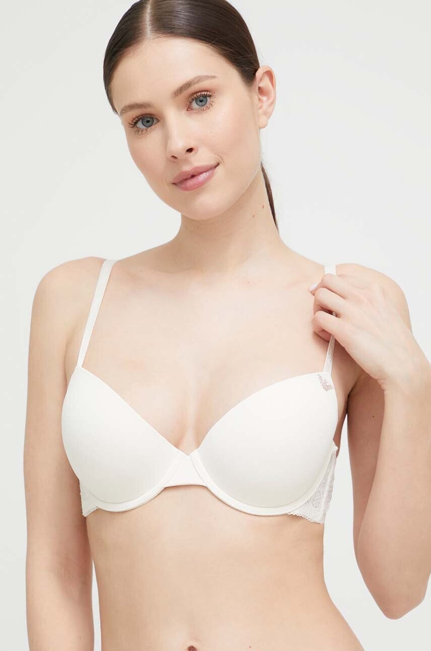 

Сутиен Emporio Armani Underwear в бежово с изчистен дизайн, Бежов