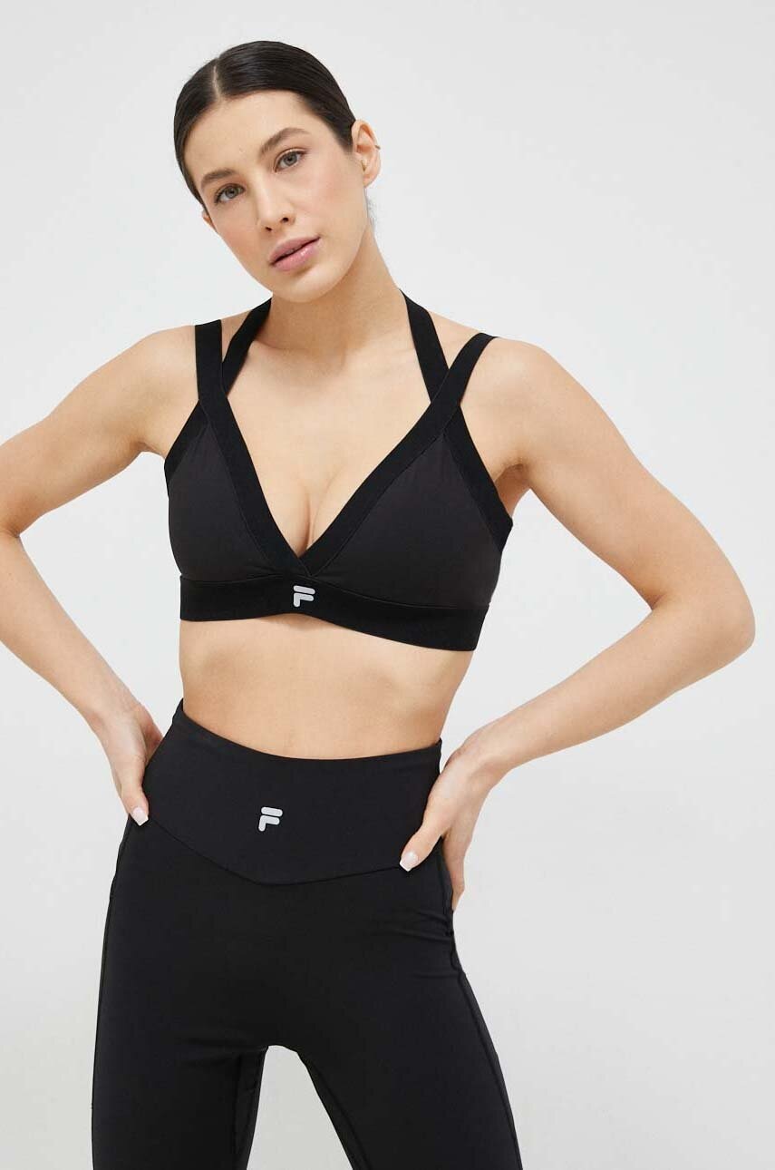 Fila Sutien Sport Revel Culoarea Negru, Neted