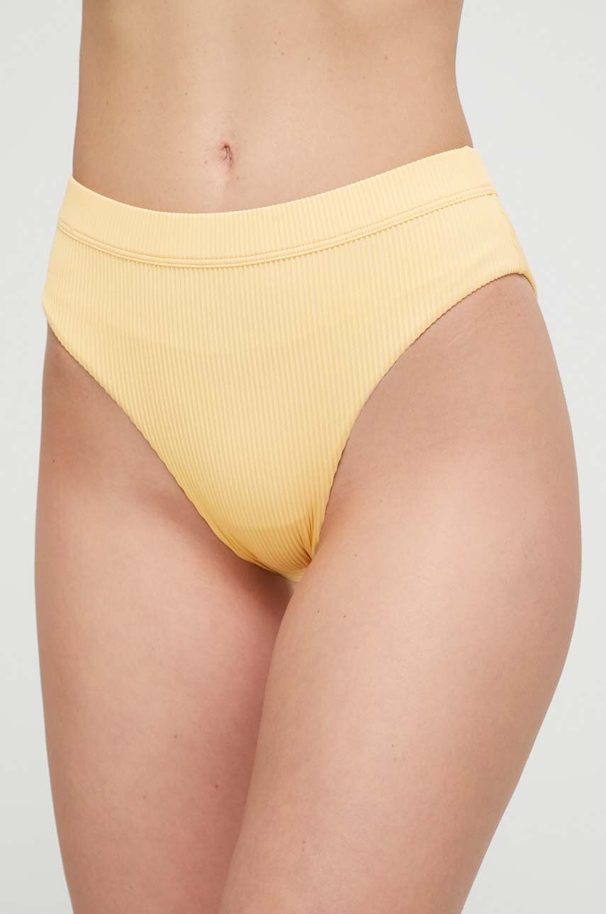 Plavkové kalhotky Roxy žlutá barva - žlutá -  Hlavní materiál: 91 % Polyamid