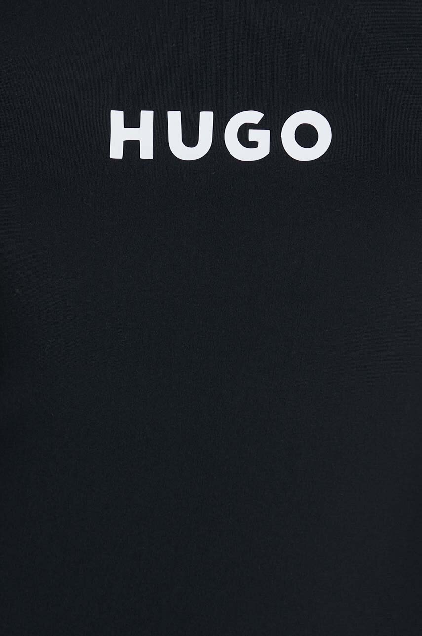 Суцільний купальник HUGO колір чорний злегка ущільнена чашечка 
