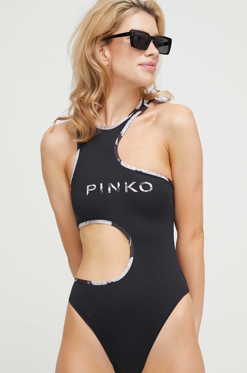 Jednodílné plavky Pinko černá barva, měkký košík - černá -  Podšívka: 75 % Polyamid