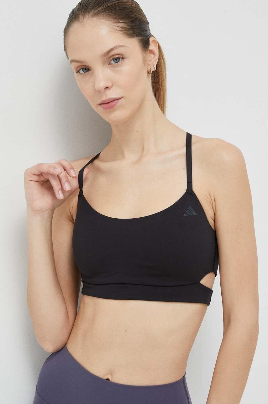 adidas Performance sutien yoga Studio culoarea negru, neted