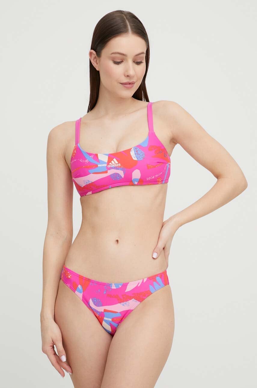 Adidas Performance Costum De Baie Din Doua Piese Flower Culoarea Roz, Cupa Usor Rigidizata