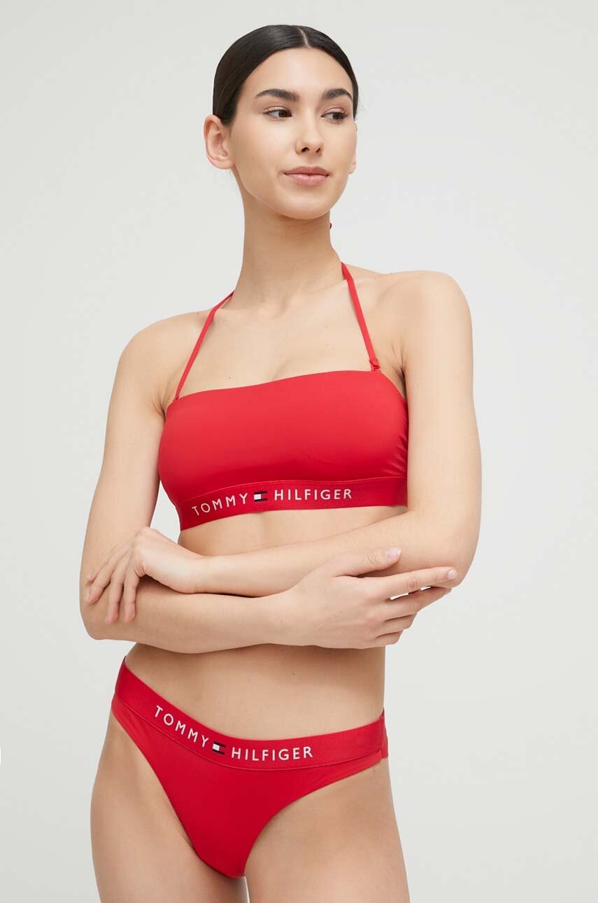 

Купальний бюстгальтер Tommy Hilfiger колір червоний злегка ущільнена чашечка