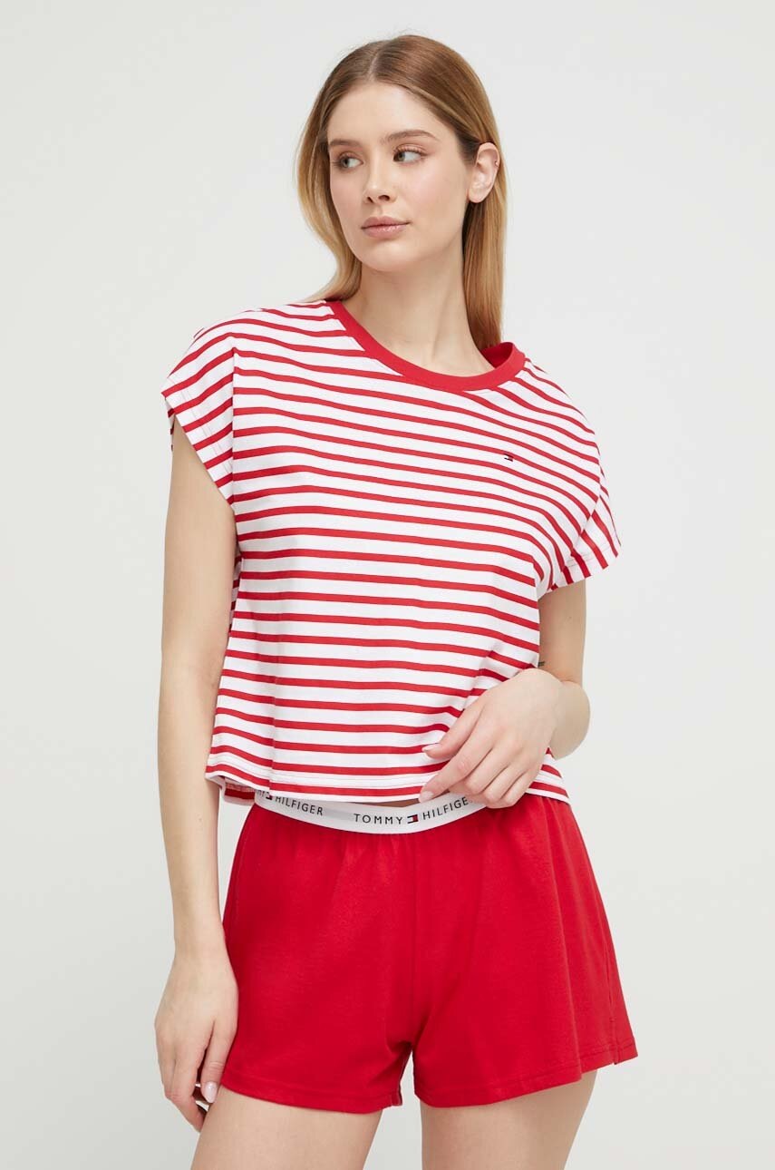 

Хлопковая пижама Tommy Hilfiger цвет красный хлопковая