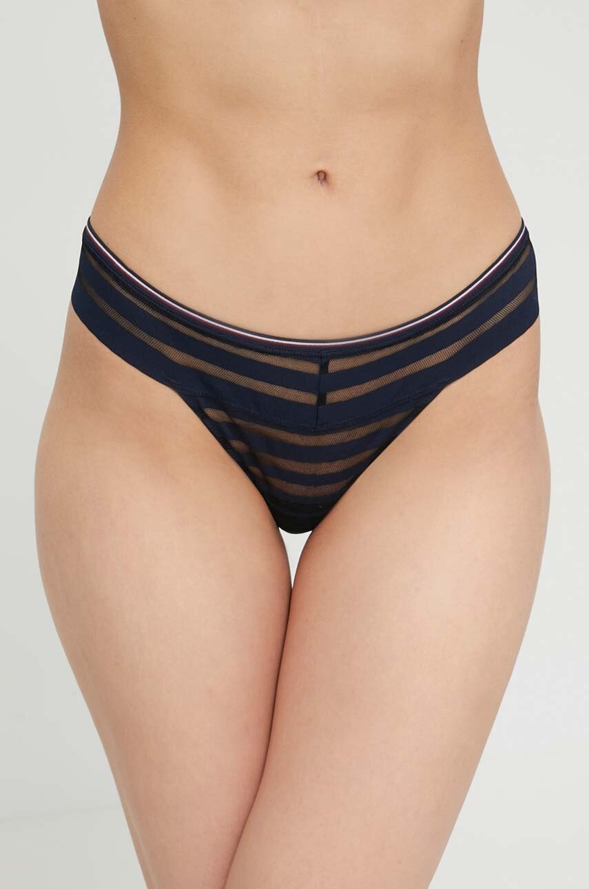 

Прашки Tommy Hilfiger в тъмносиньо от полупрозрачна материя, Тъмносин