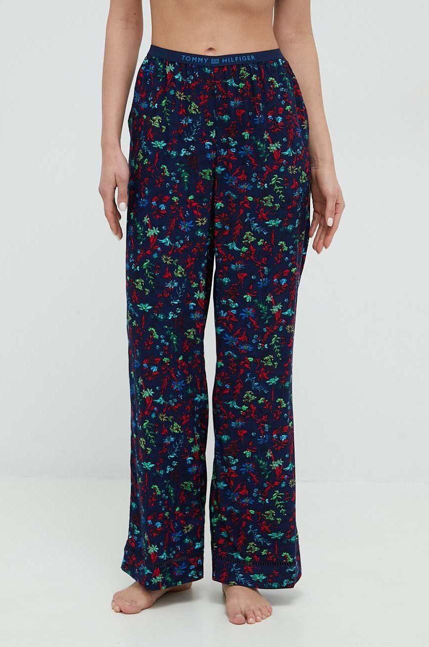 Pyžamové kalhoty Tommy Hilfiger dámské, tmavomodrá barva