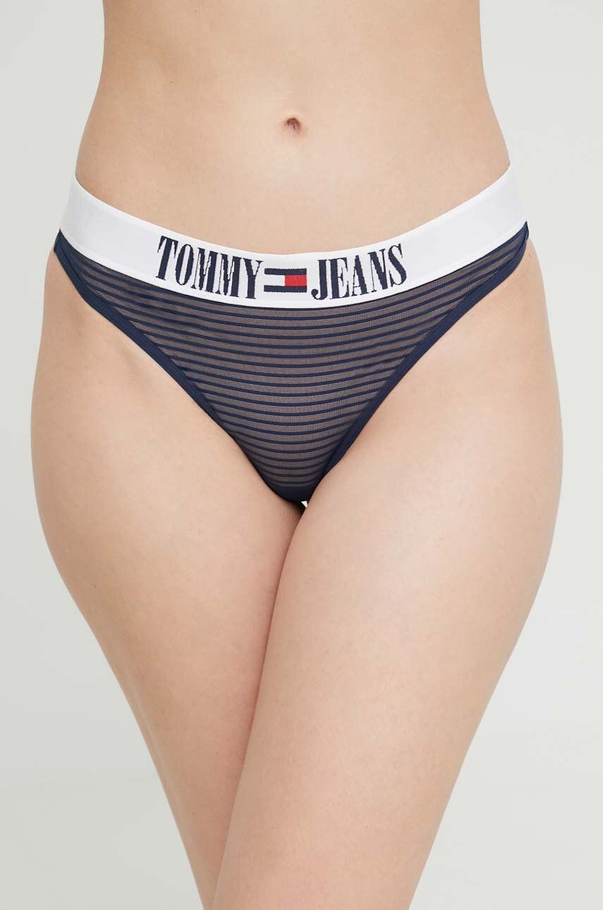 Tanga Tommy Jeans tmavomodrá barva - námořnická modř -  Materiál č. 1: 90 % Polyamid