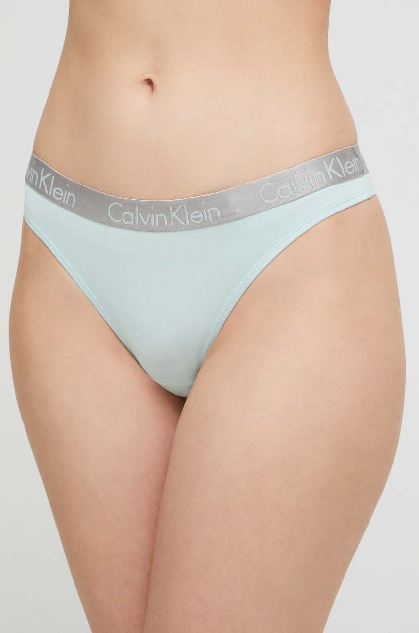 Tanga Calvin Klein Underwear tyrkysová barva - tyrkysová -  95 % Bavlna