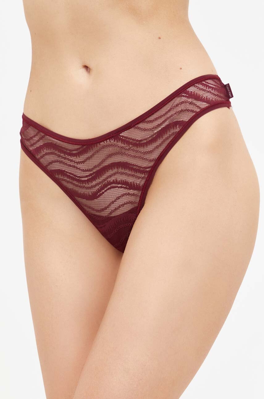 

Прашки Calvin Klein Underwear в лилаво от полупрозрачна материя, Бордо