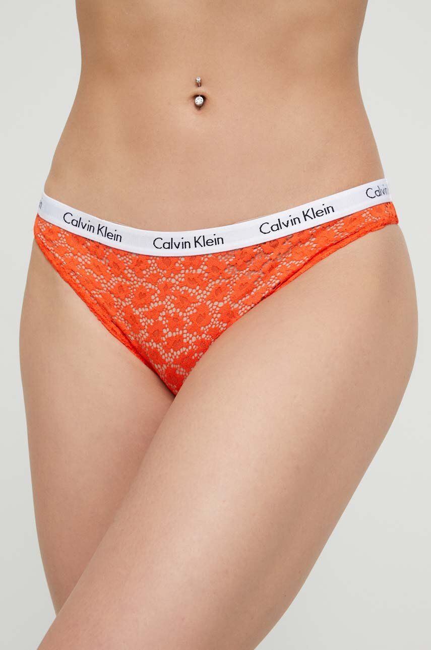 Kalhotky Calvin Klein Underwear oranžová barva - oranžová -  90 % Polyamid
