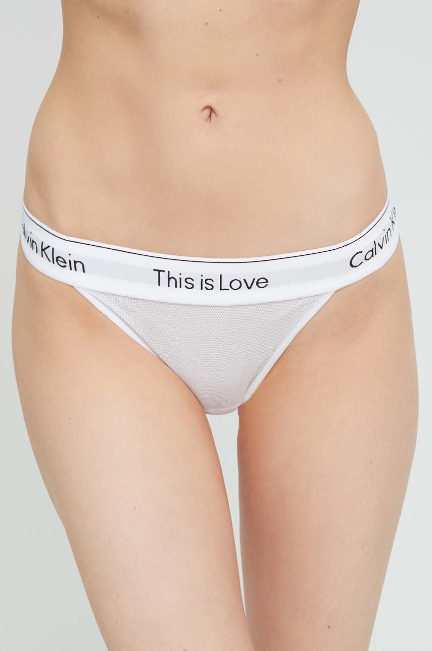 Levně Kalhotky Calvin Klein Underwear bílá barva