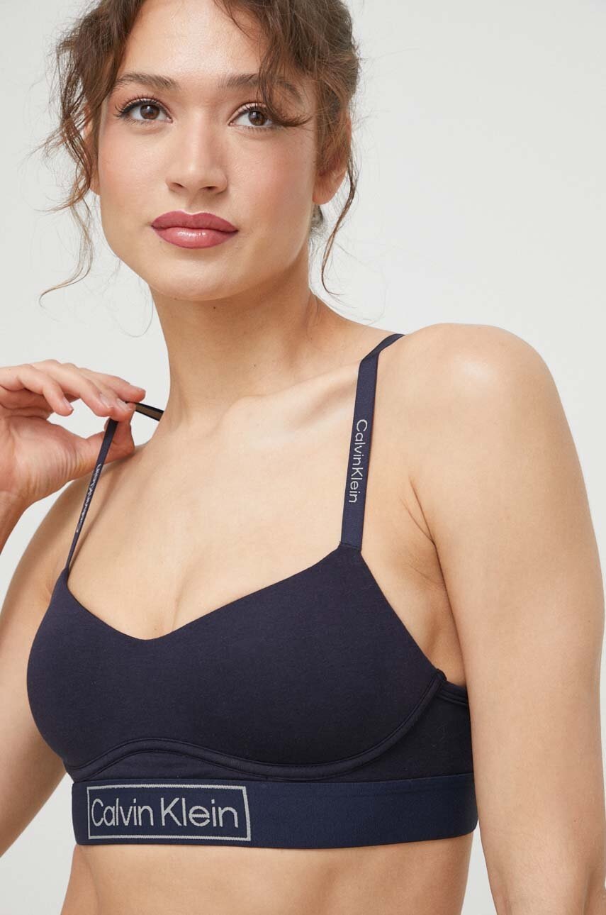 

Сутиен Calvin Klein Underwear в синьо с изчистен дизайн, Тъмносин