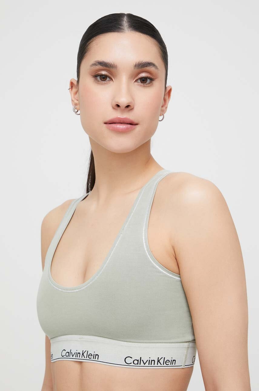 

Сутиен Calvin Klein Underwear в зелено с изчистен дизайн, Зелен