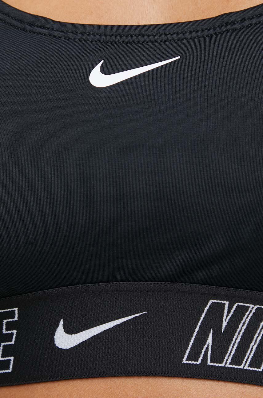 Kupaći Grudnjak Nike Logo Tape Boja: Crna, Lagano Učvršćene Košarice