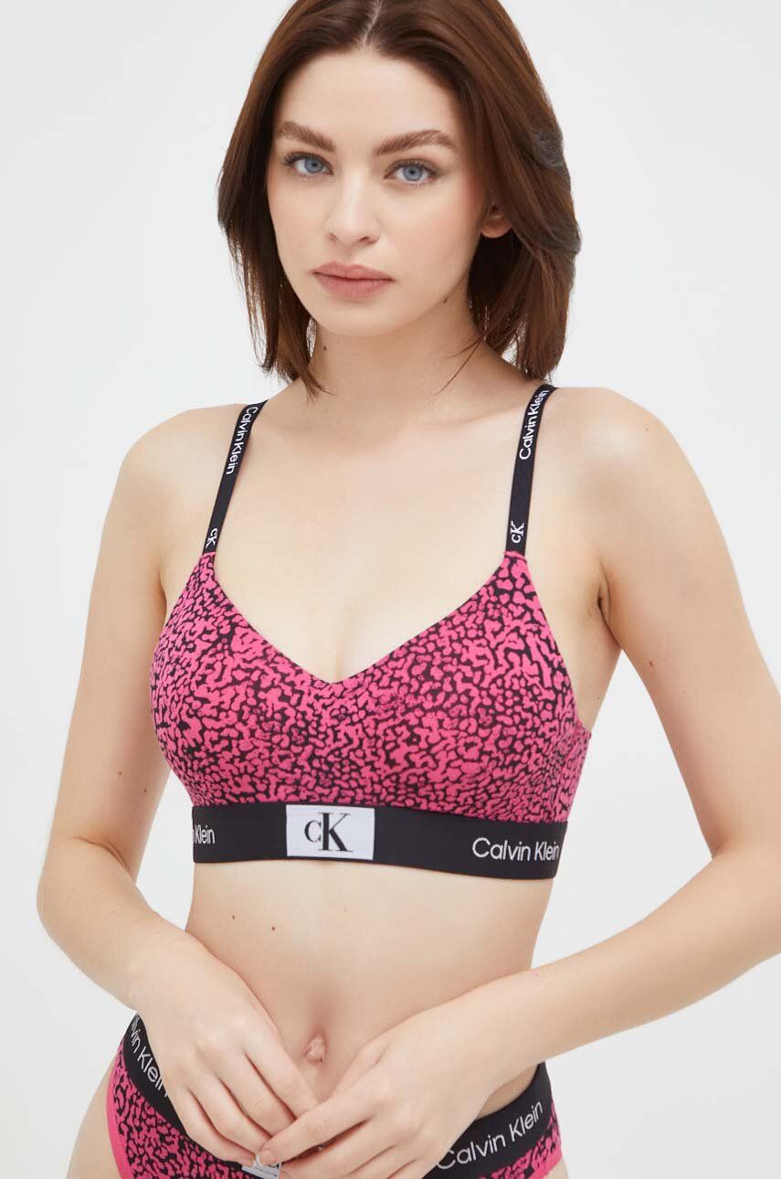 Levně Podprsenka Calvin Klein Underwear růžová barva, 000QF7218E