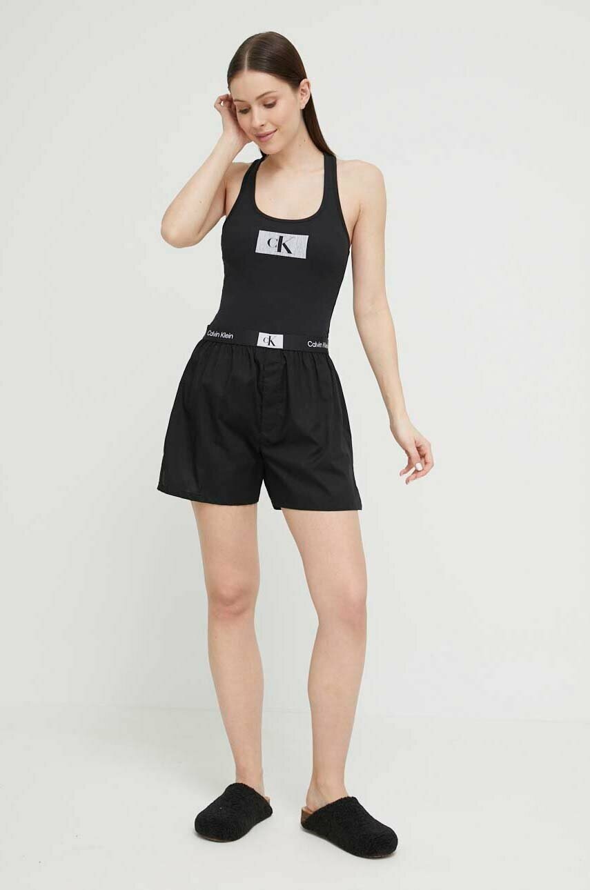 

Пижама Calvin Klein Underwear дамска в черно, Черен