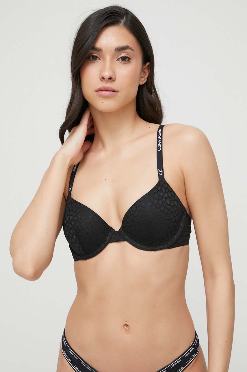 

Сутиен Calvin Klein Underwear в черно от дантела с изчистен дизайн, Черен