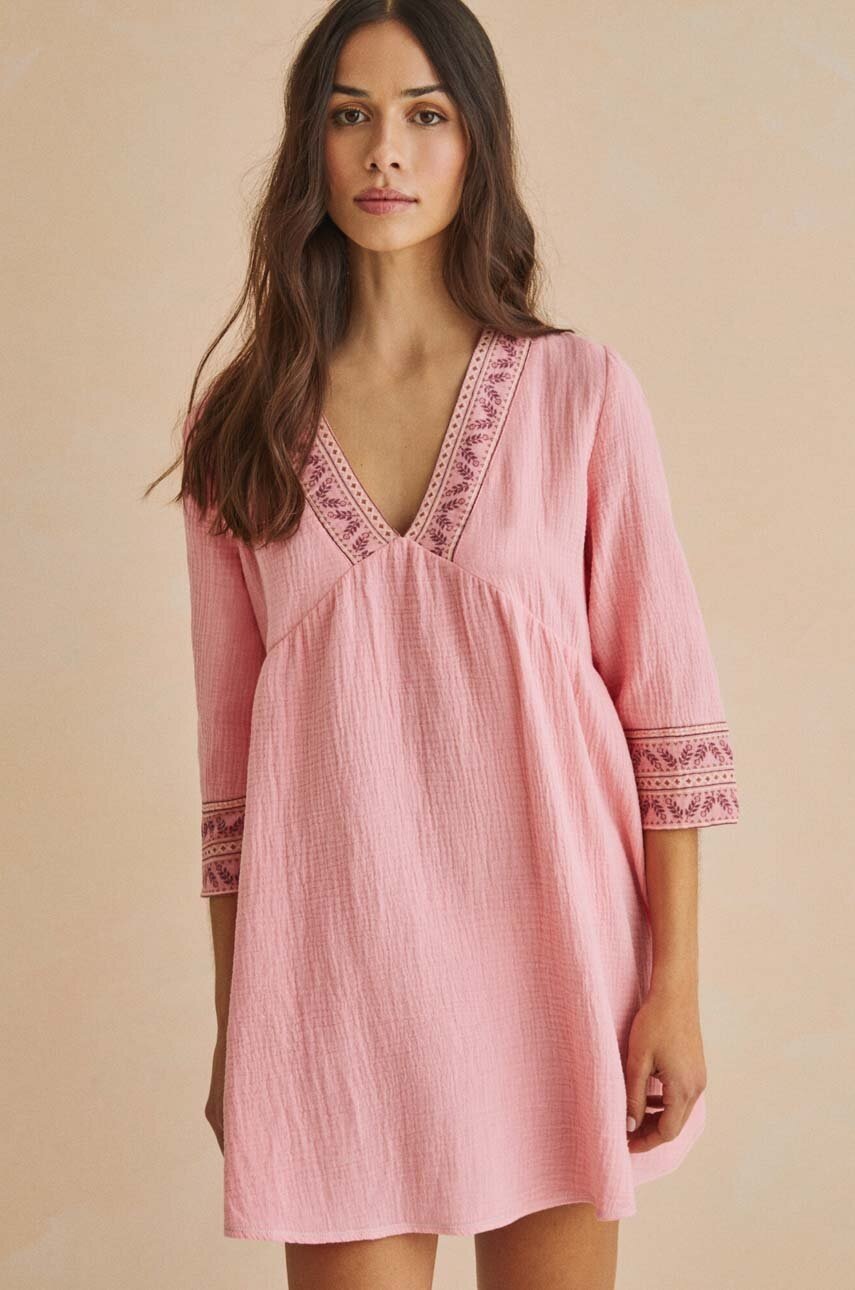 

Хлопковое пляжное платье women'secret EASY FIT цвет розовый 5545126