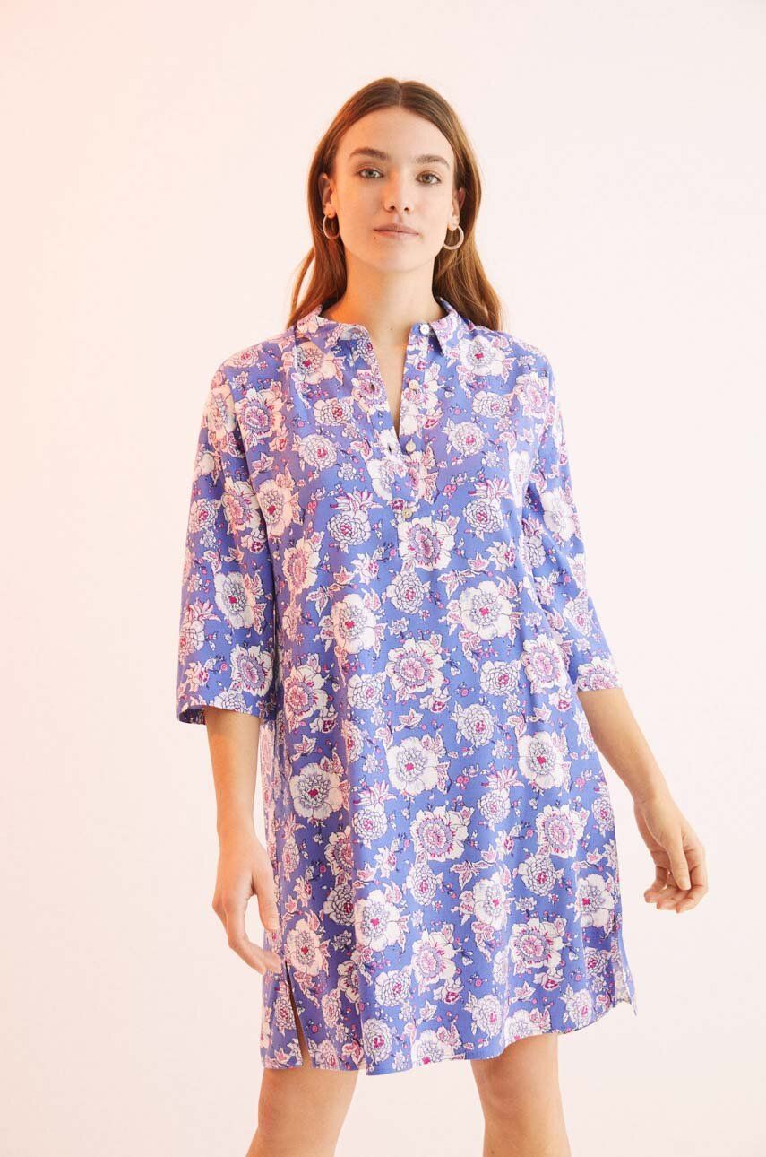 women\'secret camasa de pijama Mix & Match femei, culoarea violet, 4925681