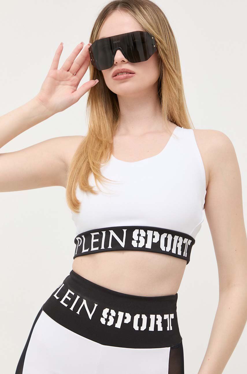 Podprsenka PLEIN SPORT bílá barva - bílá -  90 % Polyester