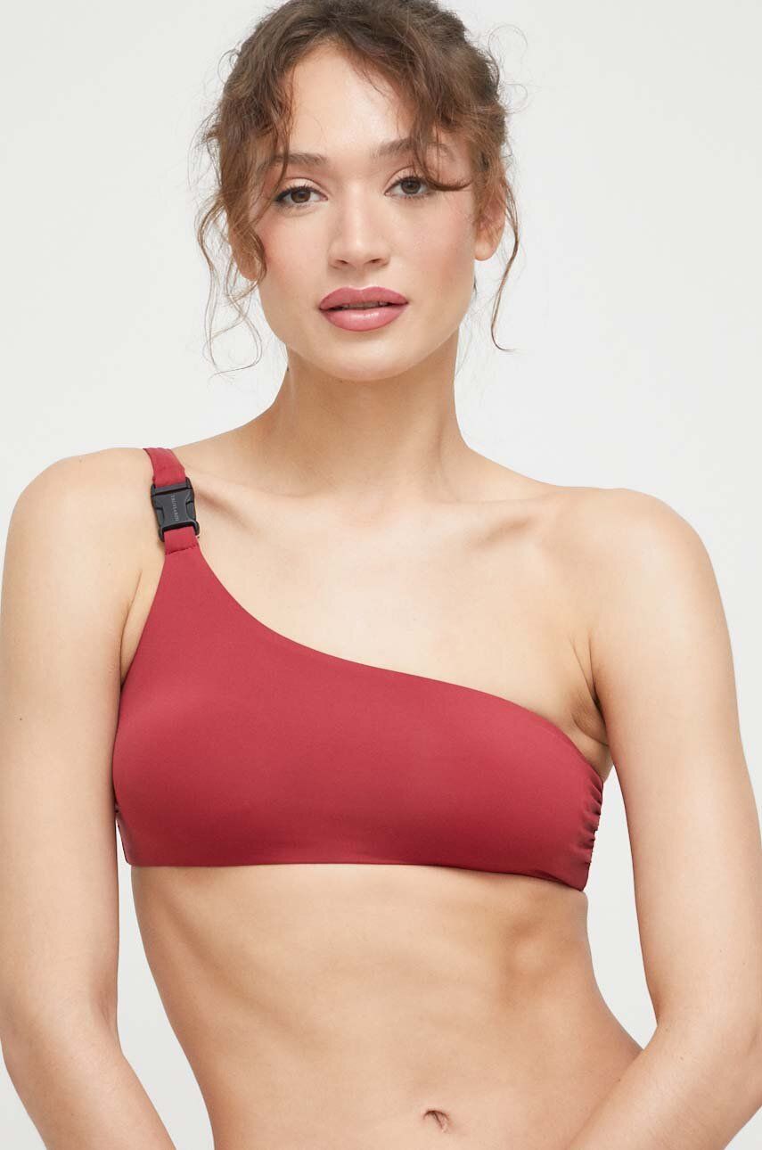 Trussardi Sutien De Baie Culoarea Bordo, Cupa Usor Rigidizata