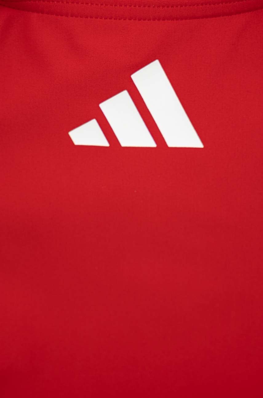

Суцільний дитячий купальник adidas Performance 3 BARS SOL ST Y колір червоний