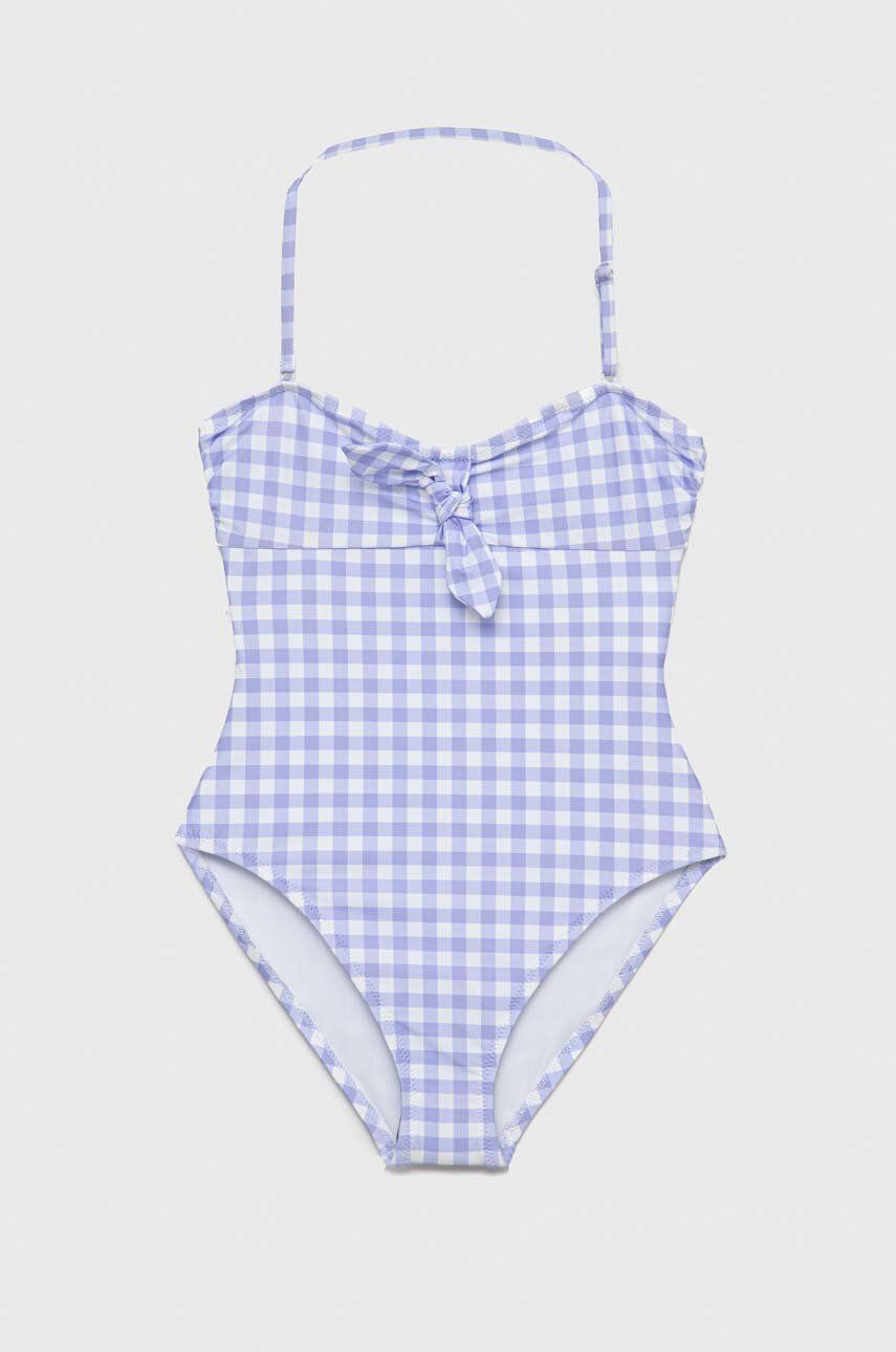 E-shop Jednodílné dětské plavky Guess fialová barva