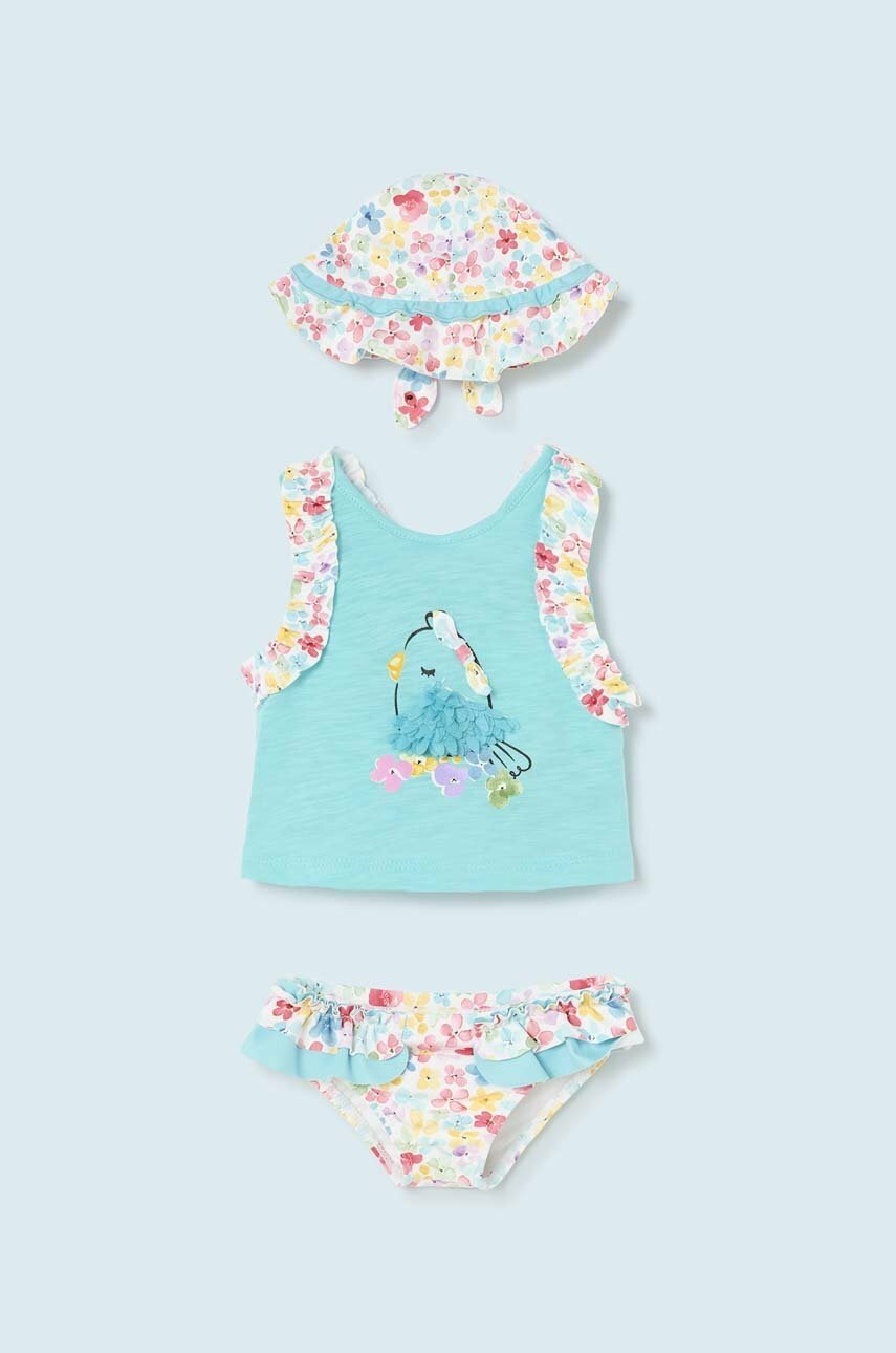 Дитячий роздільний купальник Mayoral Newborn колір бірюзовий