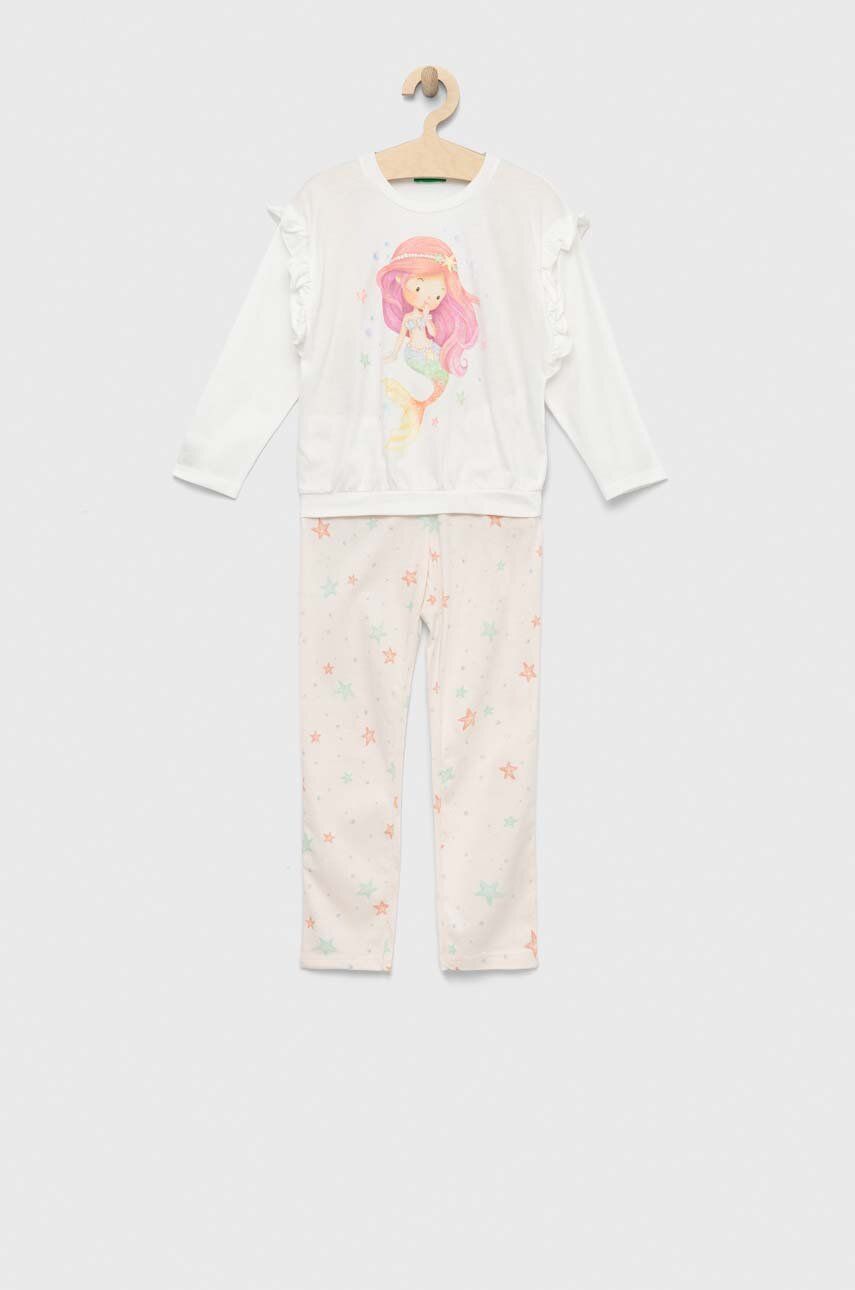 Dětské bavlněné pyžamo United Colors of Benetton růžová barva - růžová -  100 % Bavlna