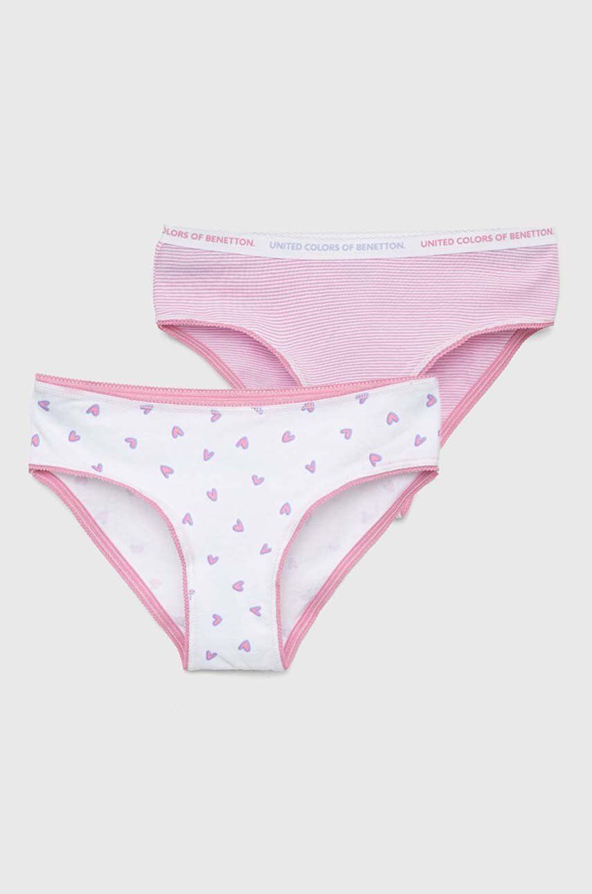 United Colors of Benetton chiloti copii 2-pack culoarea roz