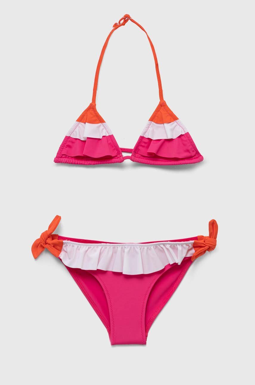 E-shop Dvoudílné dětské plavky United Colors of Benetton růžová barva