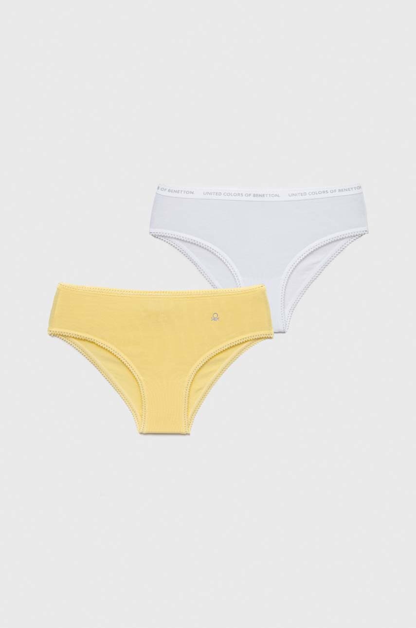 Детские трусы United Colors of Benetton 2 шт цвет жёлтый Детские трусы United Colors of Benetton 2 шт цвет жёлтый