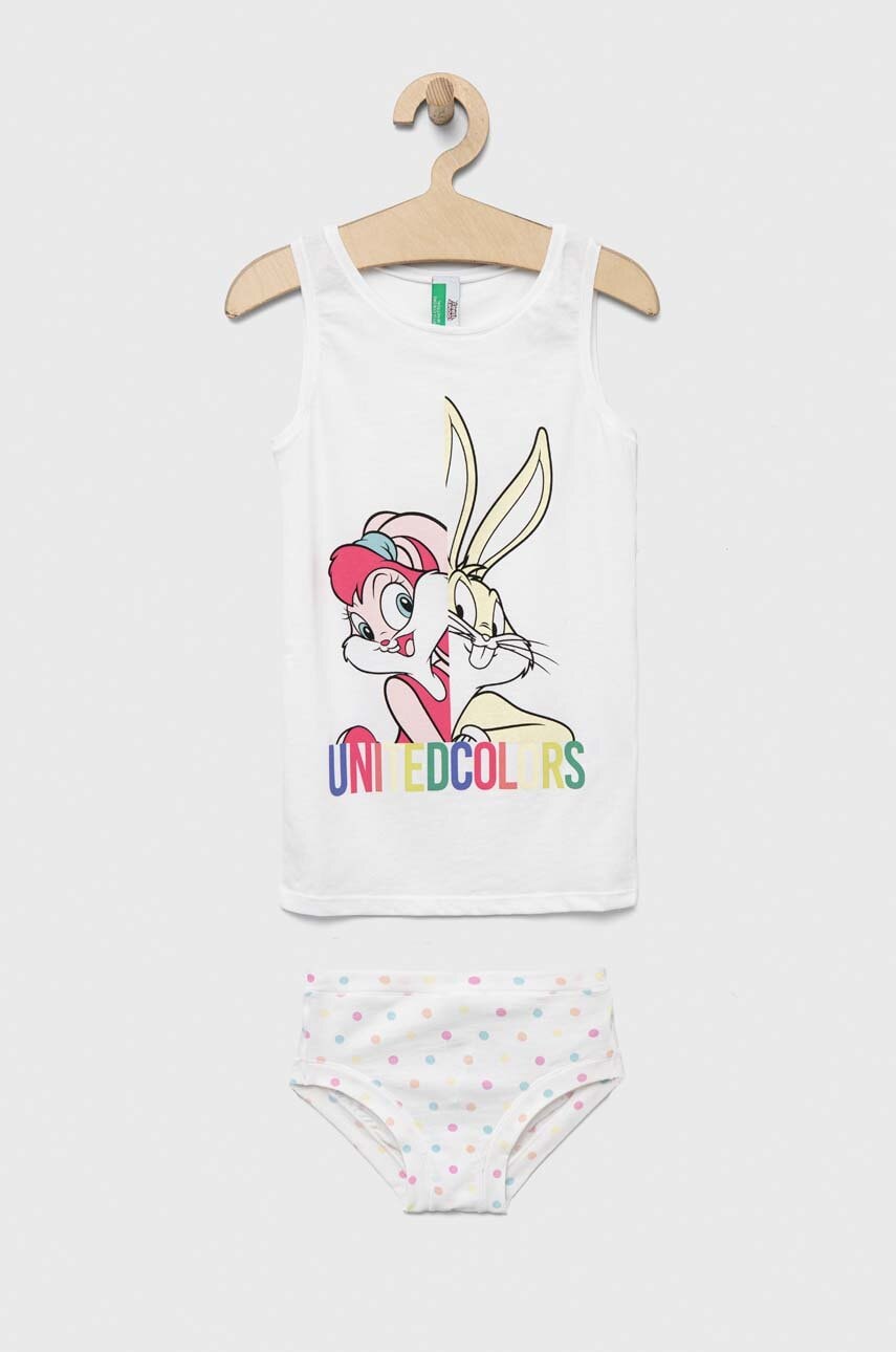 Levně Dětské pyžamo United Colors of Benetton x Looney Tunes bílá barva