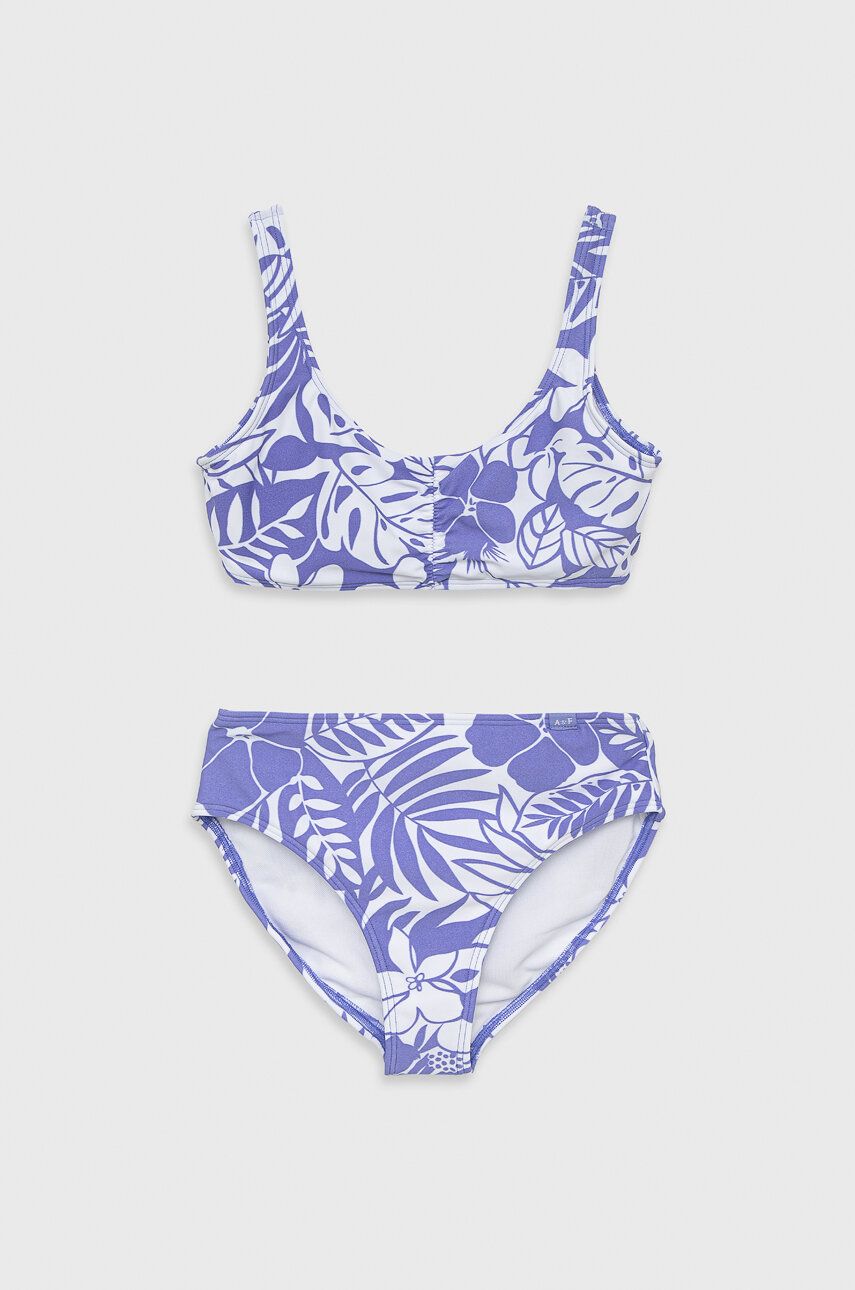 Levně Dvoudílné dětské plavky Abercrombie & Fitch fialová barva