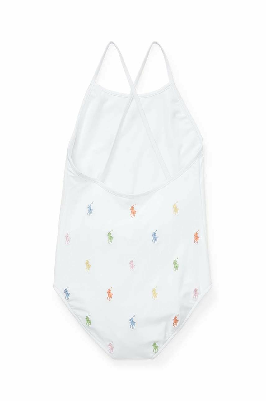Детский слитный купальник Polo Ralph Lauren цвет белый Детский слитный купальник Polo Ralph Lauren цвет белый