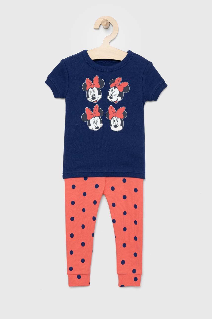 Gap GAP piżama bawełniana dziecięca x Disney kolor granatowy wzorzysta