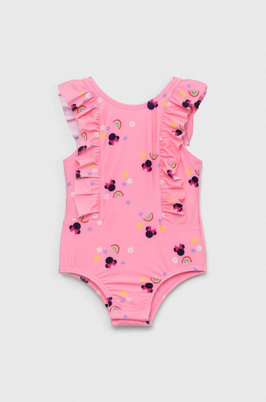 Jednodílné dětské plavky GAP x Disney růžová barva - růžová -  Hlavní materiál: 82 % Polyester