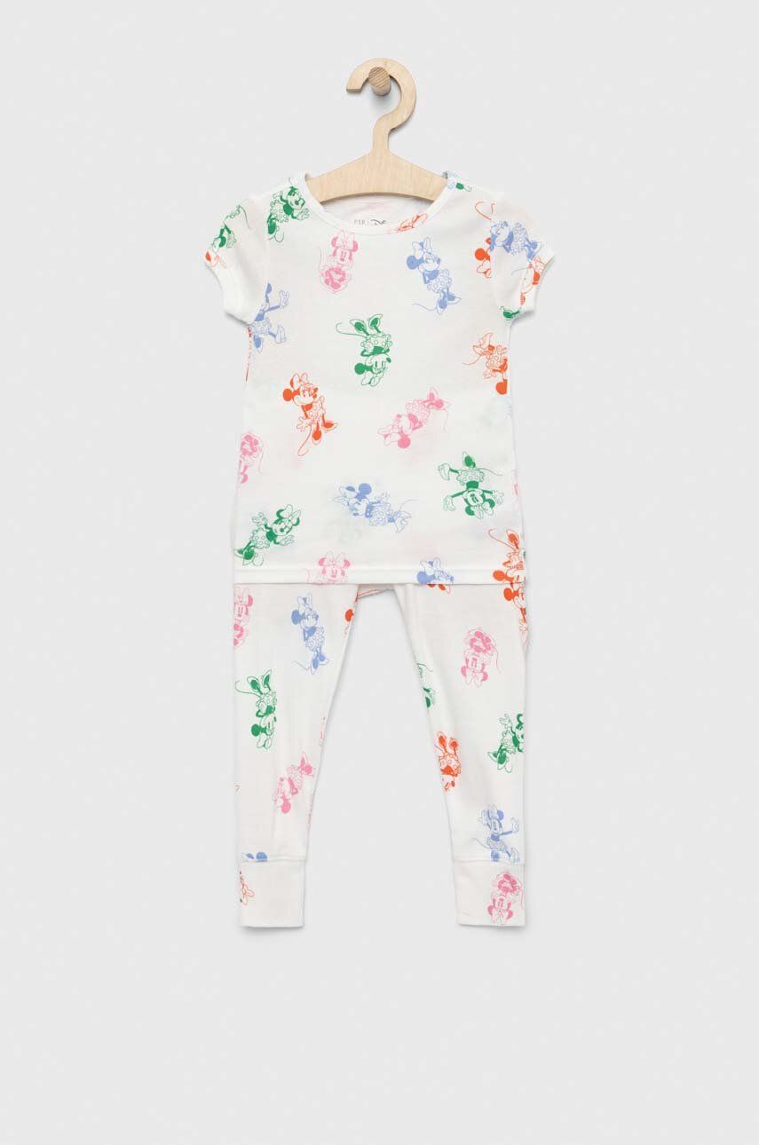 GAP pijamale de bumbac pentru copii x Disney culoarea alb, modelator
