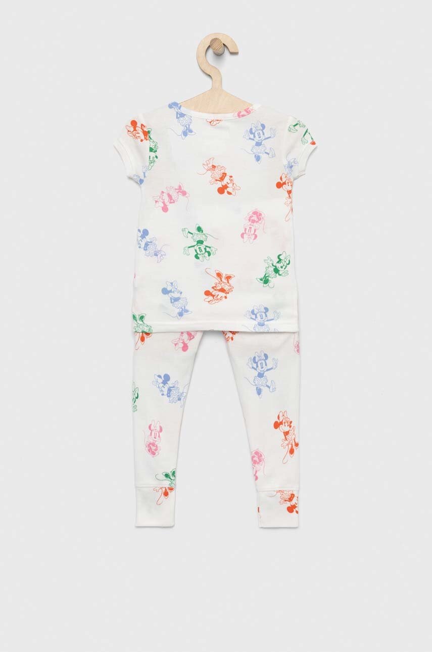 Детская хлопковая пижама GAP x Disney цвет белый узор