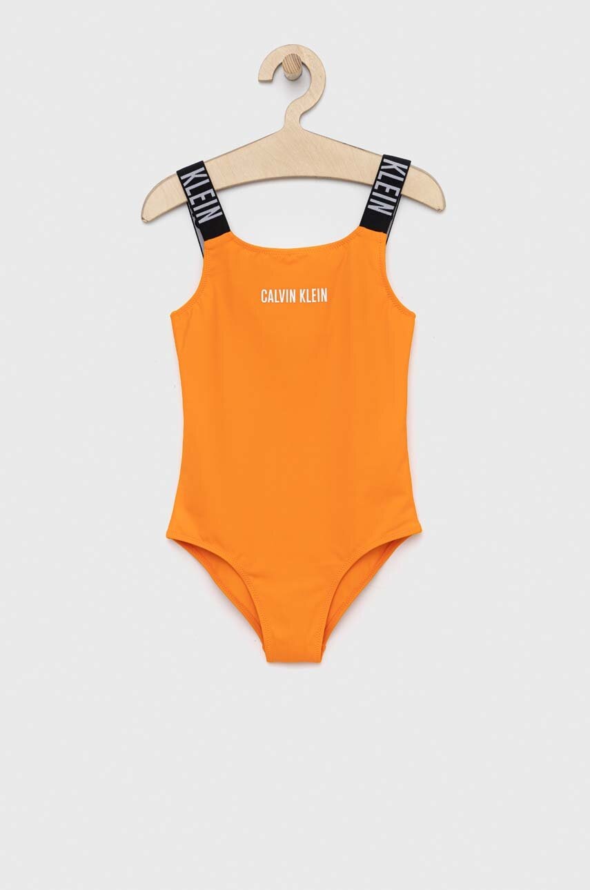 

Детски цял бански Calvin Klein Jeans в оранжево, Оранжев
