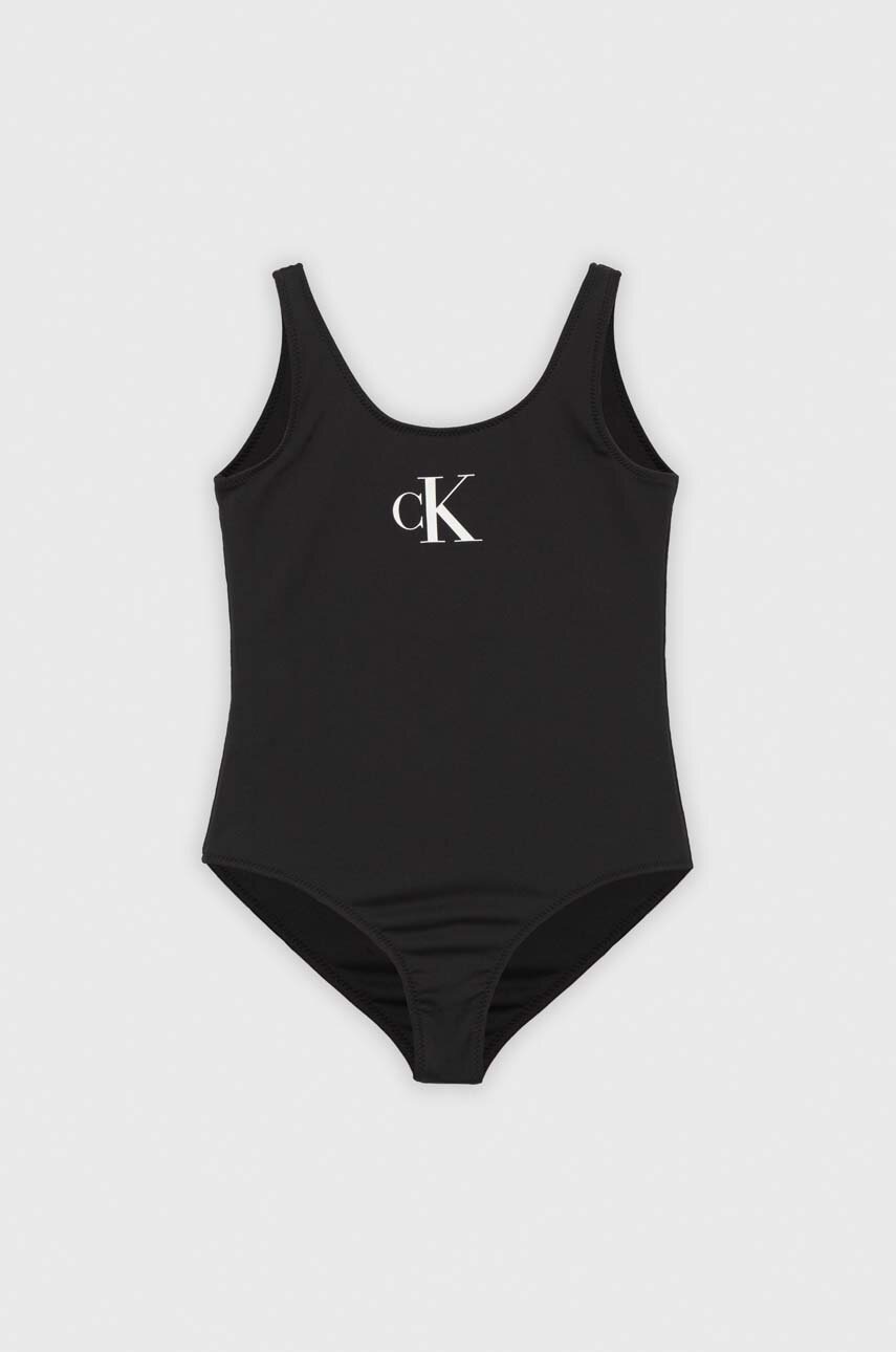 

Детски цял бански Calvin Klein Jeans в черно, Черен
