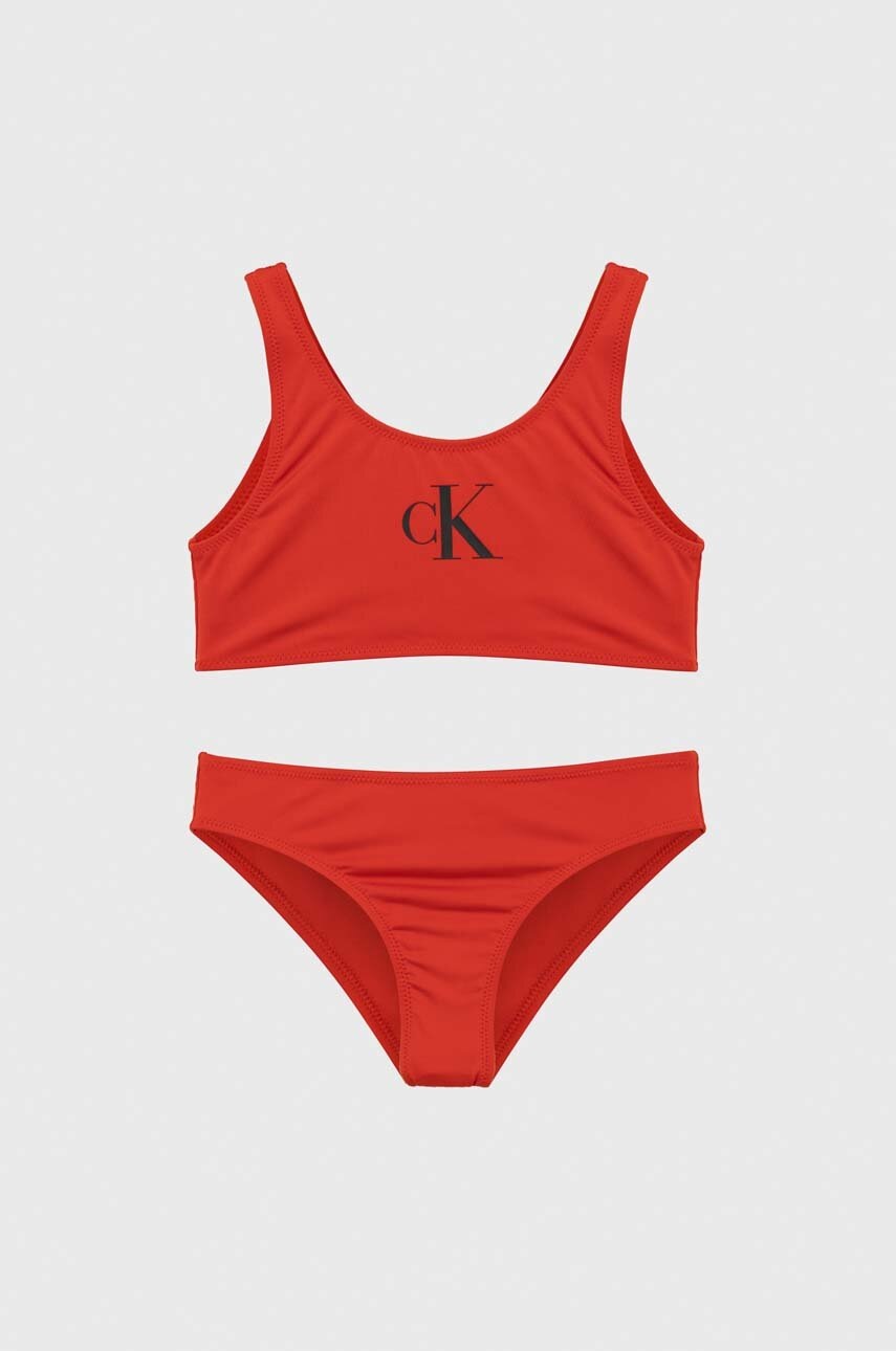 

Детски бански от две части Calvin Klein Jeans в червено, Червен