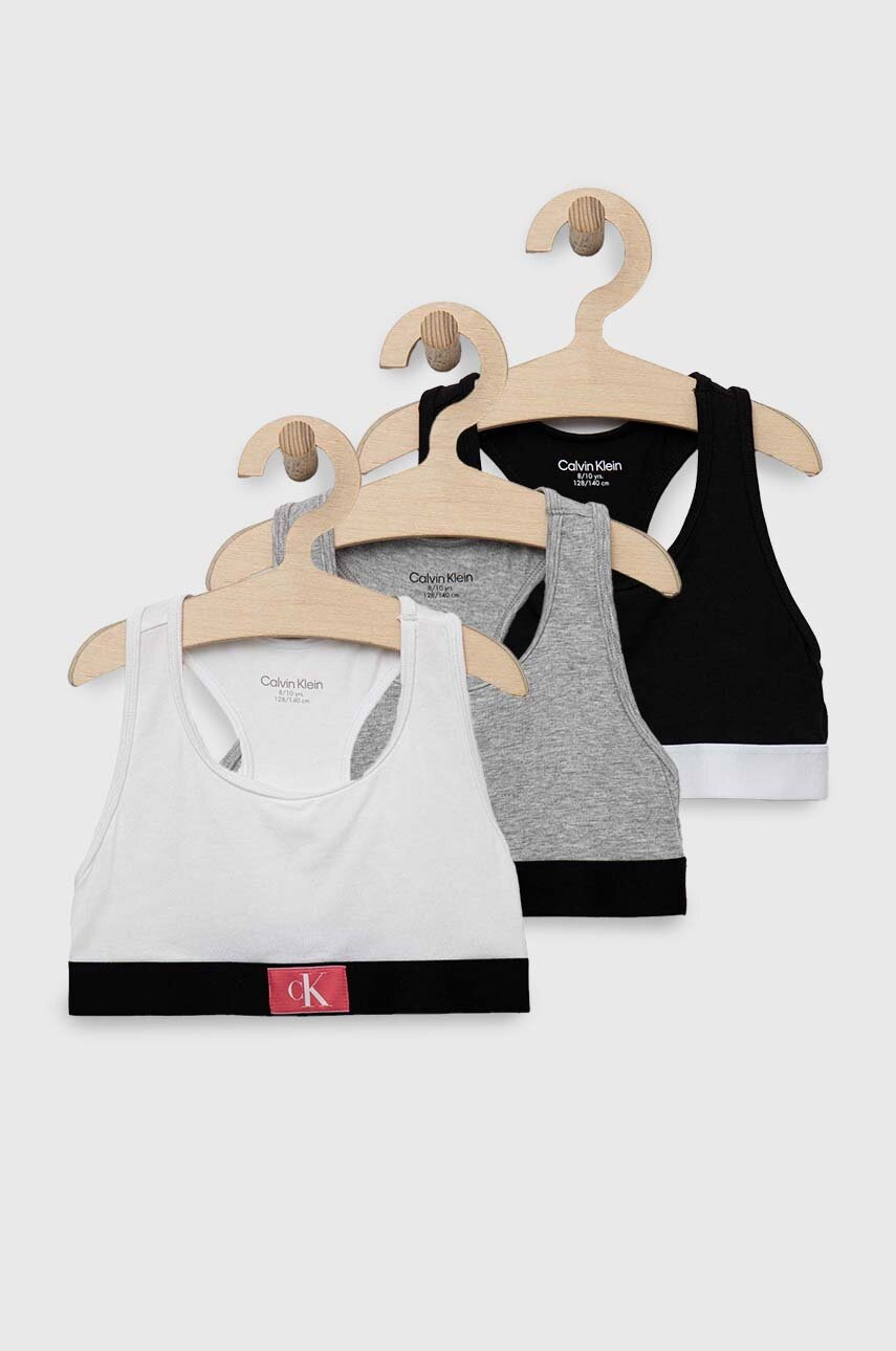 

Детски сутиен Calvin Klein Underwear (3 броя) в сиво, Сив
