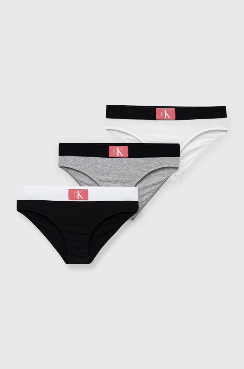 

Детски бикини Calvin Klein Underwear (3 броя) в сиво, Сив