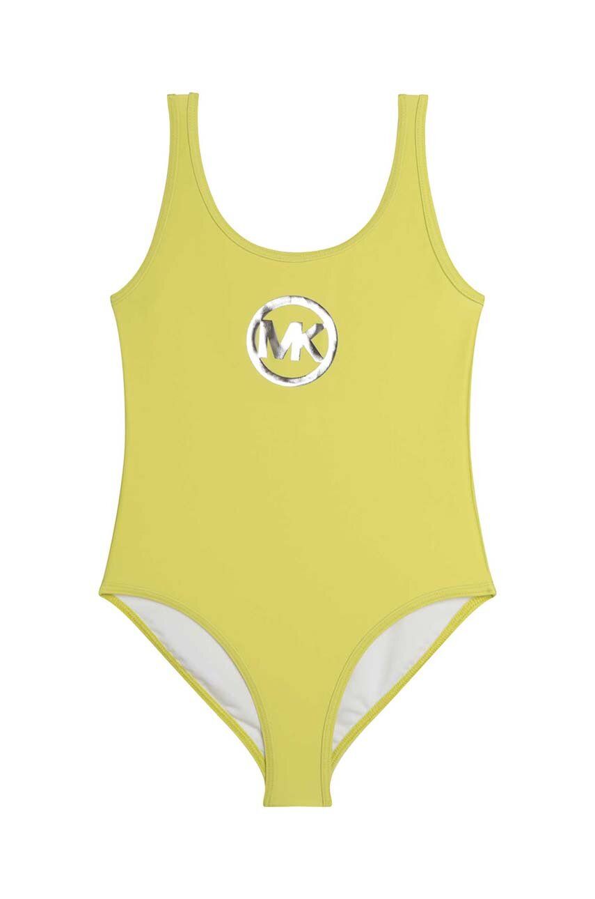 Levně Jednodílné dětské plavky Michael Kors žlutá barva