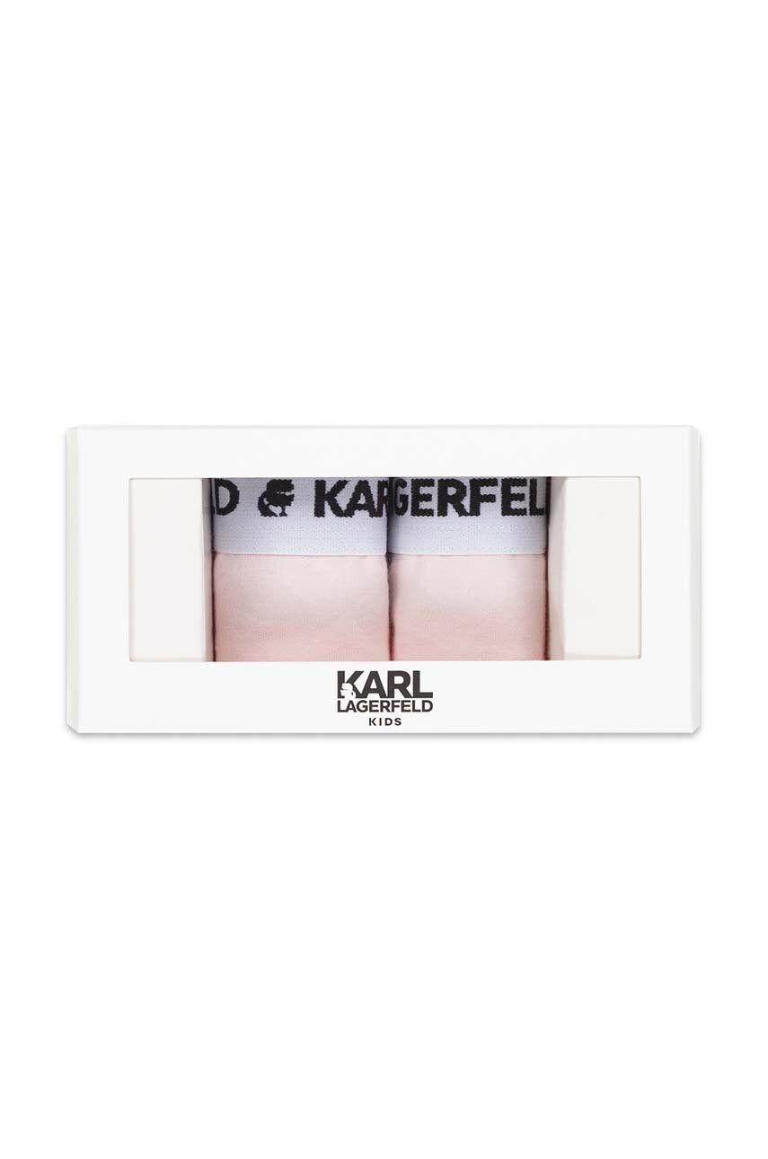 Levně Dětské kalhotky Karl Lagerfeld 2-pack růžová barva